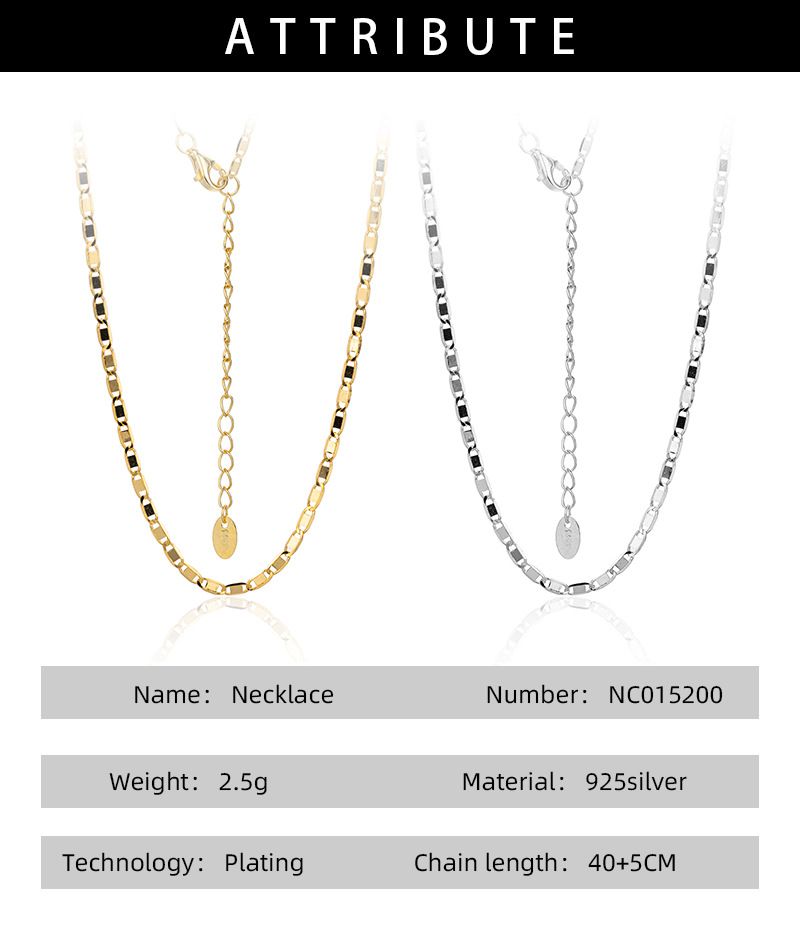 Collana da donna in argento sterling 925 con ciondolo minimalista a forma di U, catena per clavicola, elegante e alla moda._voghion.com