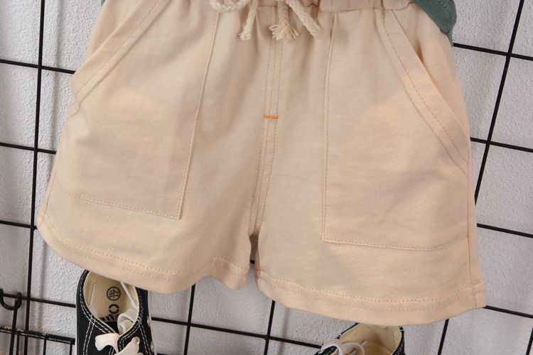 2024 sommer Neue Koreanische kurzarm Ch's Jungen 0-4 Jahre Alt Rundhals Gestreiften T-shirt Shorts Zwei stück Set für_voghion.com