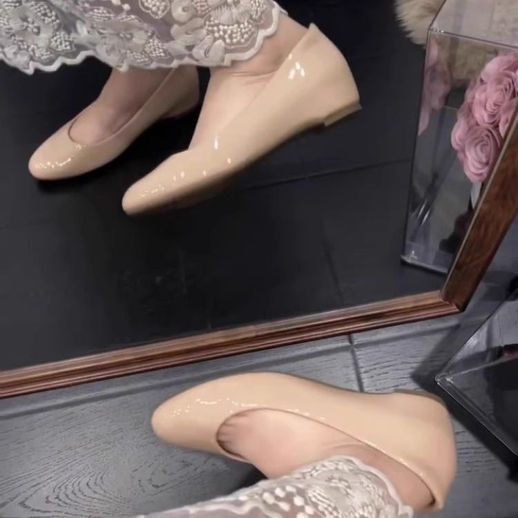 Sheepskin Version ~ Small Stature Increase 5Cm Shallow Commuting Single For Women Slip-On Versatile Matching With Skirts_voghion.com