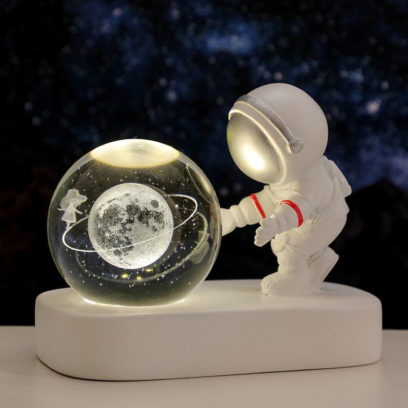 Kreatywna świecąca kryształowa kula nocna z lampką astronauty, prezent urodzinowy dla chłopaka, ozdoba na biurko dla dziewczynek i chłopców_voghion.com
