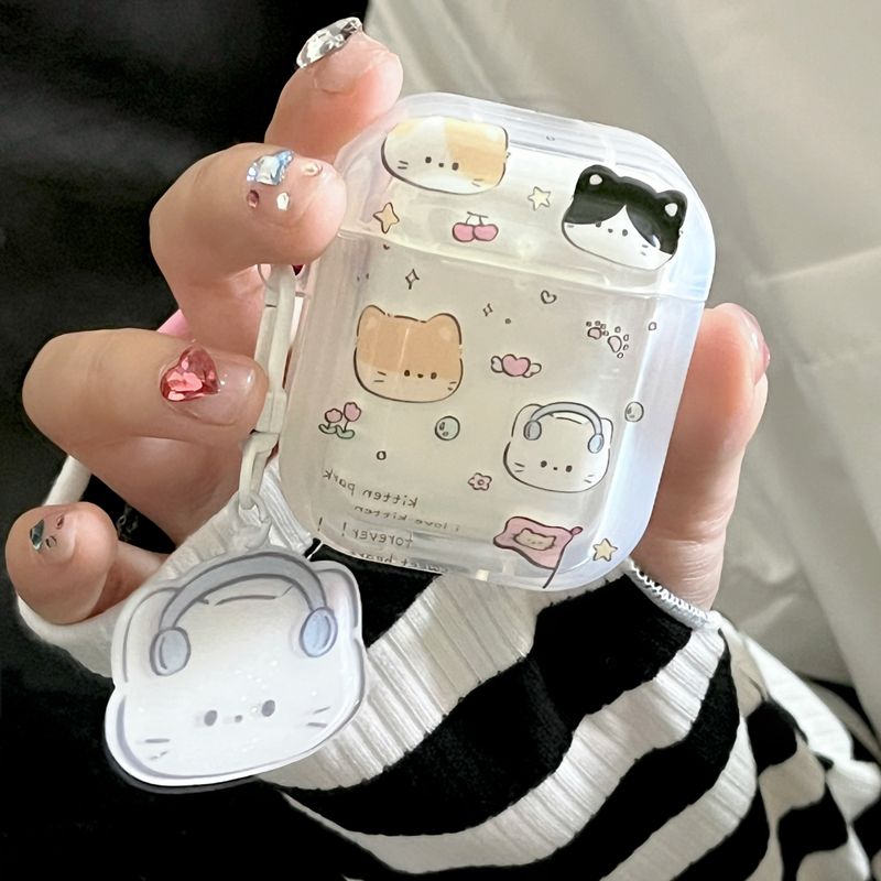 Mielas katės apsauginis dangtelis 3, tinkantis „Airpods“ 2, belaidėms „Bluetooth“ ausinėms, 3, 1, „Airpods S2“, „Airpod Pro“, 4, 4_voghion.com