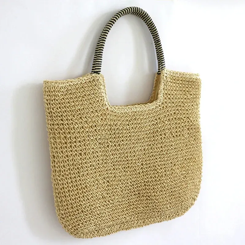 Borsa a tracolla in tessuto vintage fatto a mano da donna, in rafia e rattan, per la spesa, stile bohémien, per viaggi estivi e vacanze_voghion.com