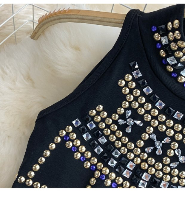Women Sleeveless vest women's two-piece set high waisted elastic leg pants_voghion.com
