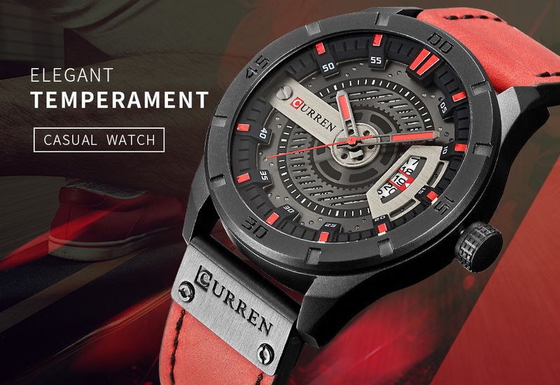 Orologio da uomo al quarzo con cinturino in pelle e datario, resistente all'acqua, orologio da polso casual alla moda, quadrante rotondo, cassa in lega di pelle_voghion.com