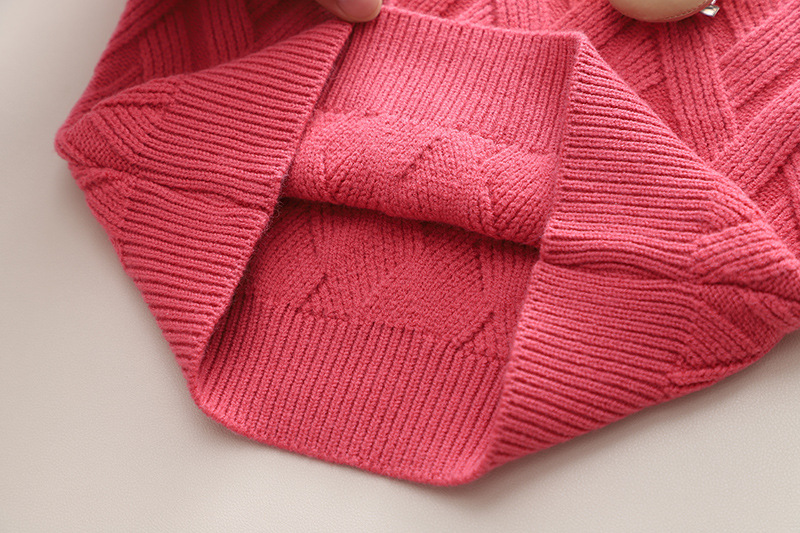 Mädchen Pullover Kleid Herbst Und Winter Reine Farbe Kaninchen Kopf Stricken Zwei-stück Langarm Für Baby Mädchen_voghion.com
