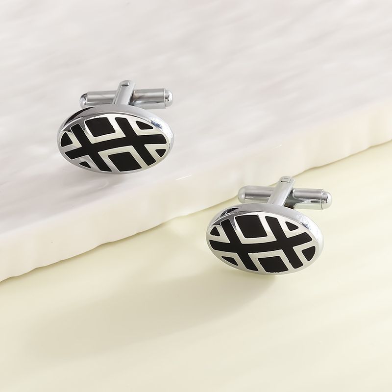 new oval paint French cufflinks fashionable men's round shirt cufflinks cuff nails_voghion.com