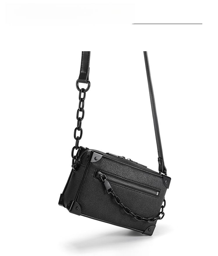 Borsa a tracolla di marca Borsa a tracolla decorativa a catena Piccola borsa quadrata Modello Tide Moda completa Versatile per il tempo libero Quotidiano_voghion.com