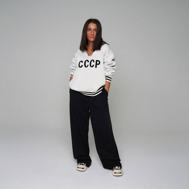 Maglione da donna con risvolto personalizzato, orlo in tessuto a colori, morbido e stretto, a maniche lunghe_voghion.com