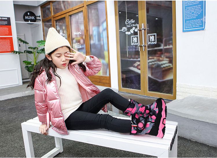 Kinder wasserdichte Mädchenstiefel Winter 2024 Schnee Baby Baumwollschuhe Jungenschuhe_voghion.com
