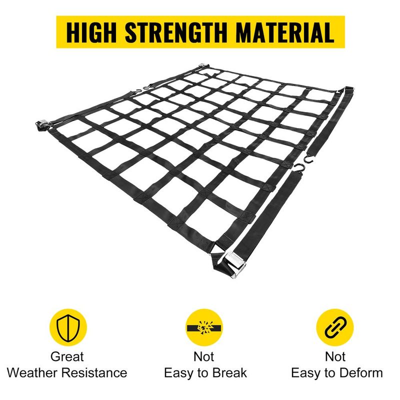 VEVOR 3.5'x 4.1' Cargo Net With S-Hooks, Truck Bed Cargo Net Heavy Duty Cargo Nets Capacity 1100LBS For Pickup Trucks (42" X 50")_voghion.com