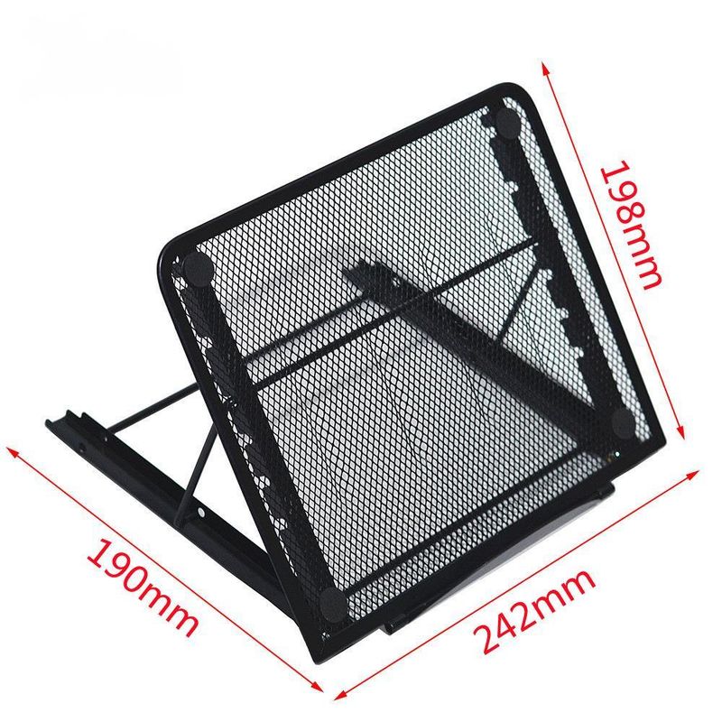348 Metal Laptop Base Floor Folding Stand Wire Mesh Combination Tablet_voghion.com