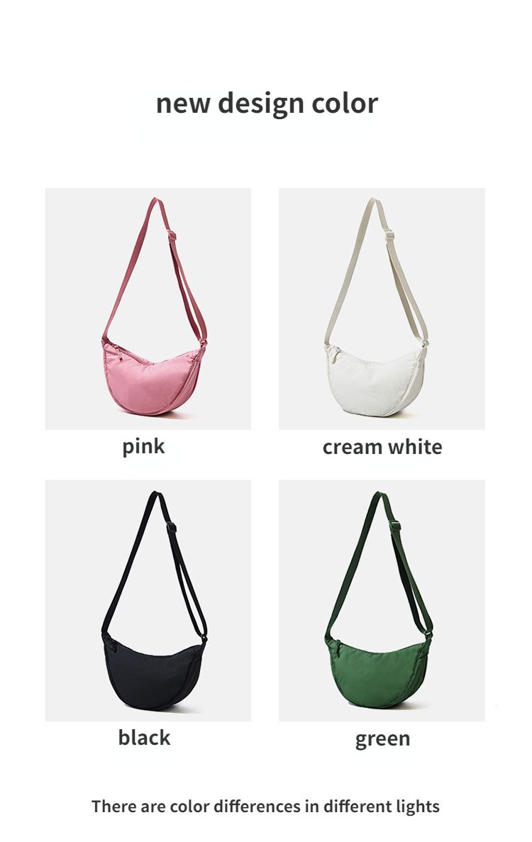 Borsa a tracolla portatile semplice da donna in nylon imbottito in tinta unita, borsa da viaggio_voghion.com
