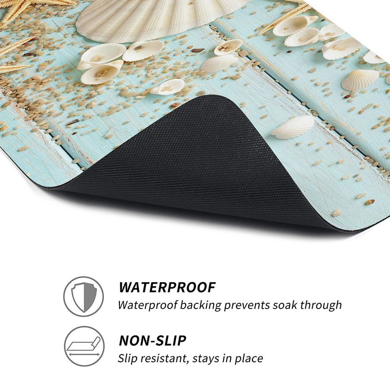 Wooden Starfish Household Drum Washing Machine Dryer Top Mat Dust Cover Cloth Water Absorbing Non Slip Sunscreen Mat_voghion.com