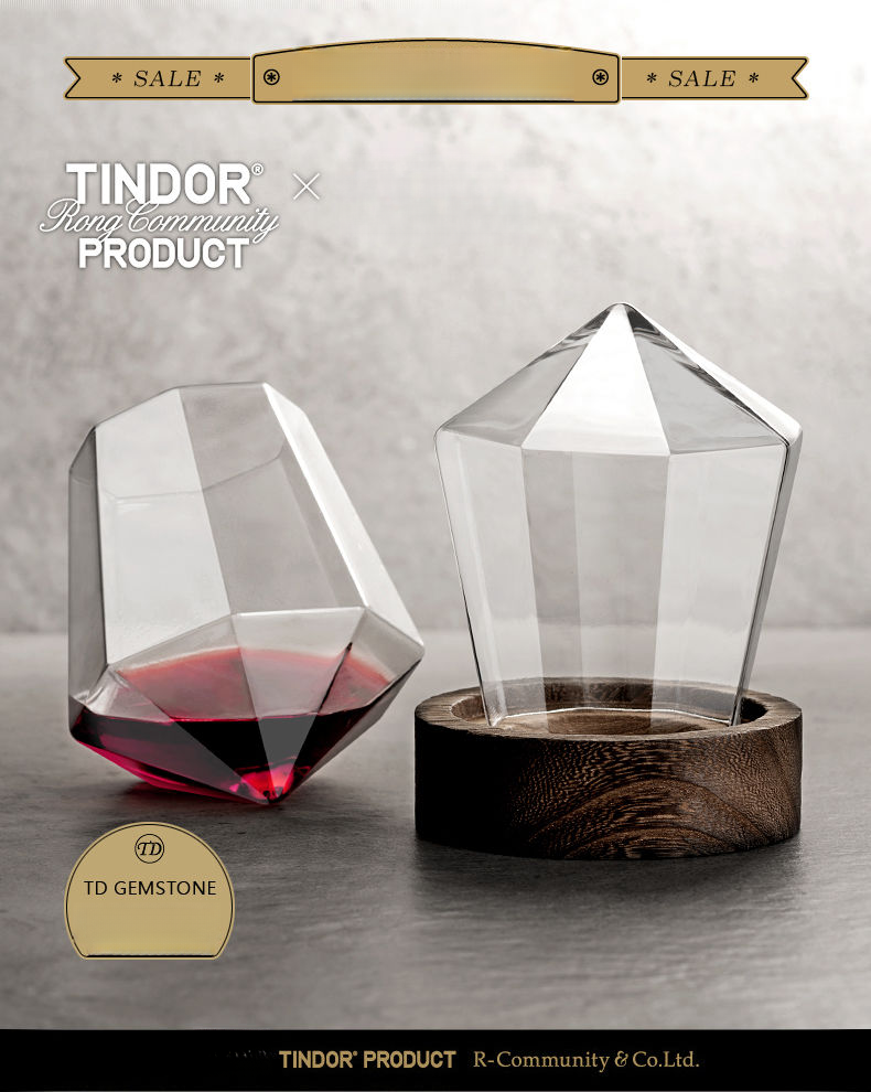 INS Creative Crystal Red Handmade Liquor Non-Tipping White Wine Internet Celebrity Whiskey Glass_voghion.com