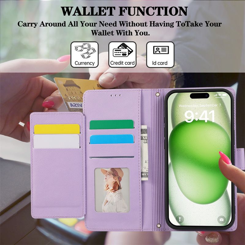 Pasek na nadgarstek z paskiem na ramię i kieszenią na karty, etui na telefon iPhone 16 Plus 15 14 13 12 11 Pro Max XS XR X 7 8, skórzane etui ochronne_voghion.com