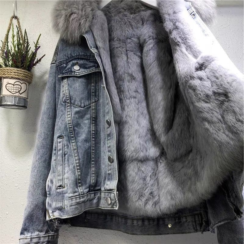 Damenmode, lockere Jacke mit Fleece-Verdickung und Baumwollpolsterung_voghion.com