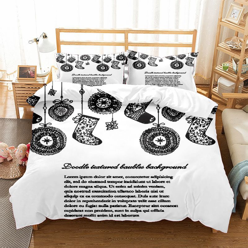Christmas Bell Series Three Down Duvet Cover Matted Four Two piece Set Customizable_voghion.com