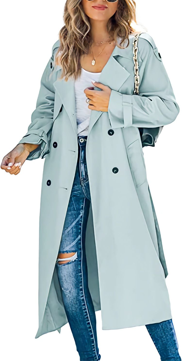 Women's autumn and winter windbreaker coat with lining_voghion.com