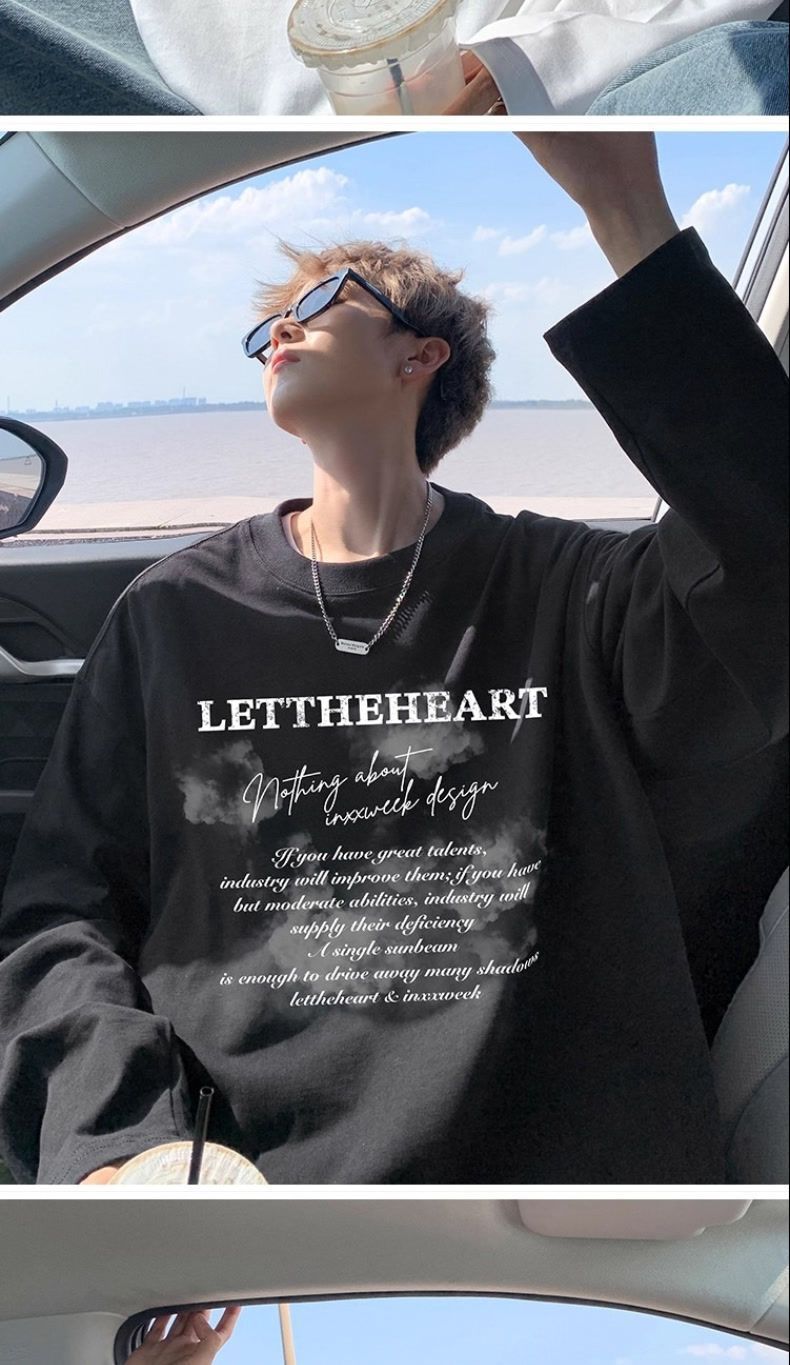 merican-Style 100% Cotton Long-Sleeve T-Shirt For Men Loose-Fit Oversized Hoodie For Fall/Winter White Inner Layer Top Men's Base Layer Shirt_voghion.com