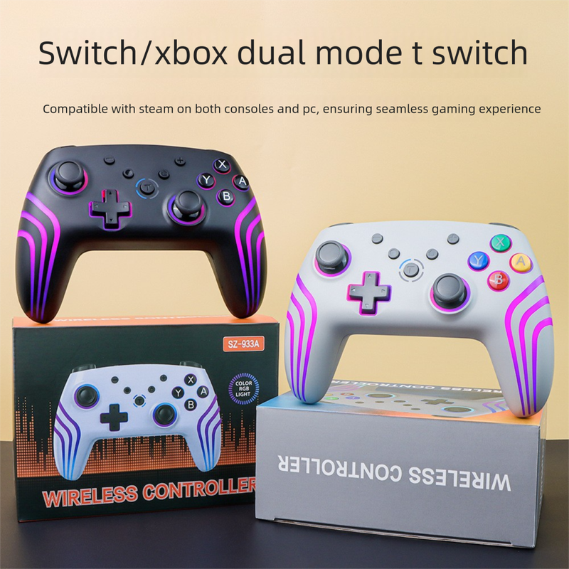 Neues Produkt NS PRO Game SWITCH Bluetooth Wireless Controller mit sechsachsiger Bewegungserkennung, Vibration, RGB-bunten Lichtern_voghion.com