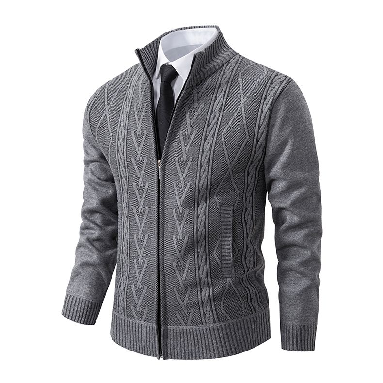 2024 Herbst Und Winter Neuer Kaschmir Gepolsterter Warmer Lässiger Herren-Strickpullovermantel_voghion.com