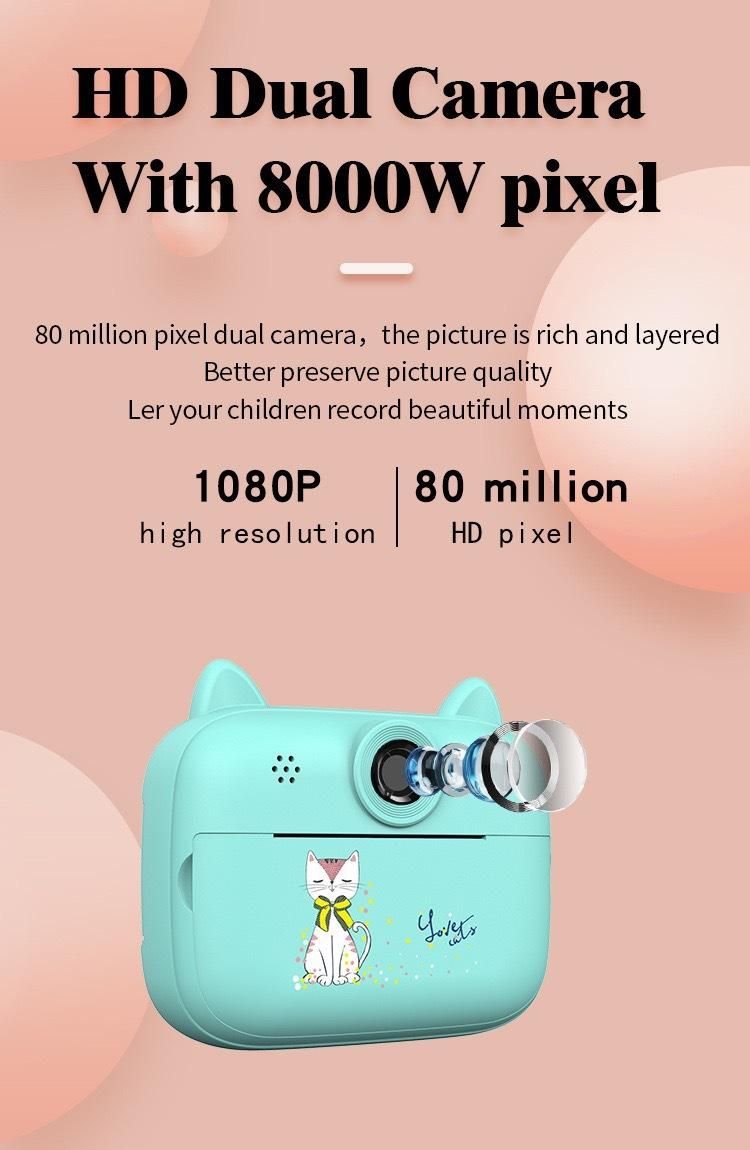 Puzles termodrukas kamera, multfilmu mini digitālā kamera, augstas izšķirtspējas fotoprinteris un Kodak bērnu kamera_voghion.com