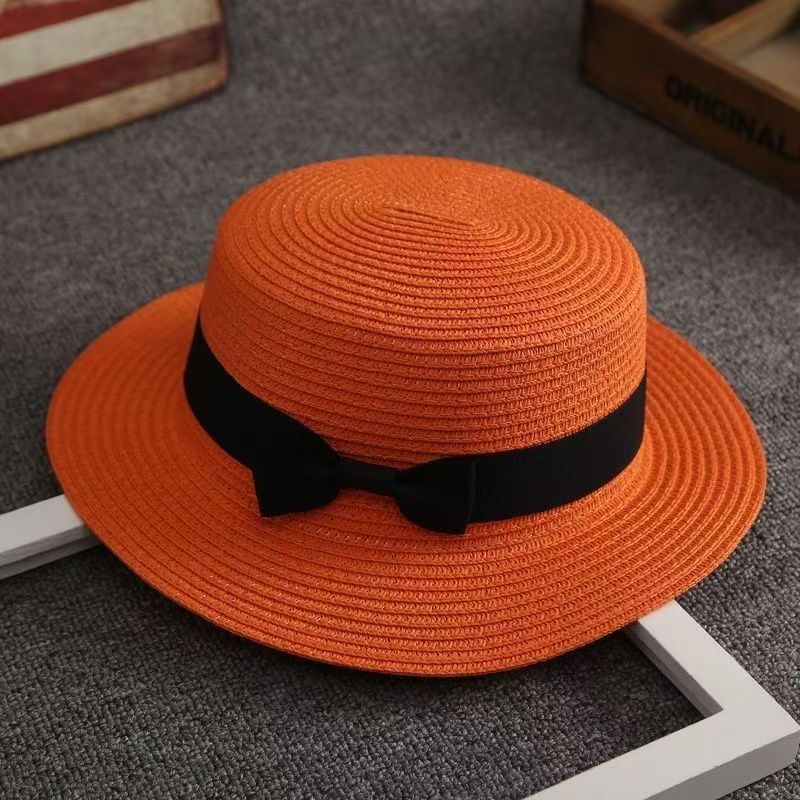 Nuovo cappello estivo Mistdawn per bambini, bambine e ragazzi, con tesa piatta e rotonda, in paglia, da spiaggia_voghion.com