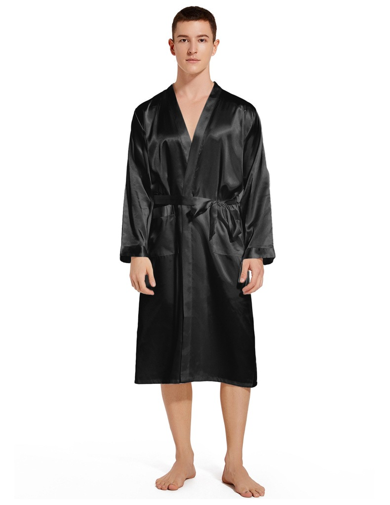 Herrenbekleidung Gold Schriftzug Bräutigam Bräutigam Hochzeit Morgen Robe Frühling und Herbst Lange Herren Große Größe Strickjacke Hause Nachthemd_voghion.com