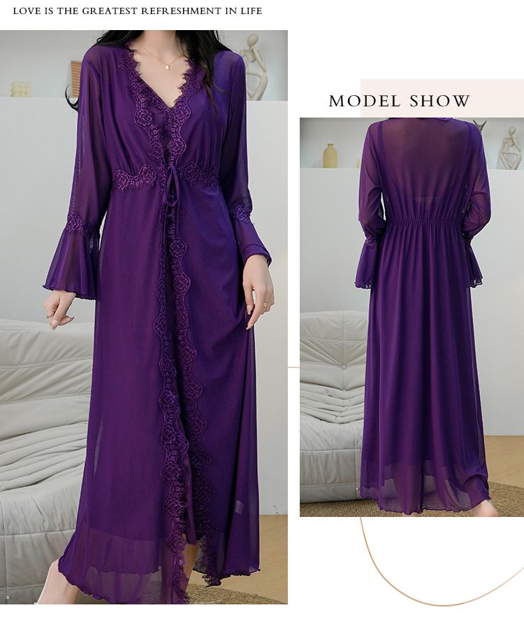 Women's Sleepwears Satin Suspender Hollow Sexy Pure Desire Style With Chest Pads Two Piece Set Home Clothes_voghion.com
