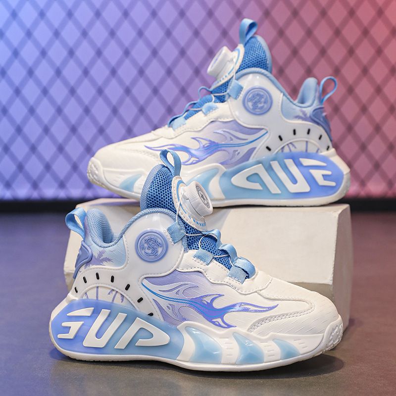 Children's Basketball Boys Spin Buckle Sports Friction Sound All-Season Mesh Breathable Lightweight Training Shoes Girls_voghion.com