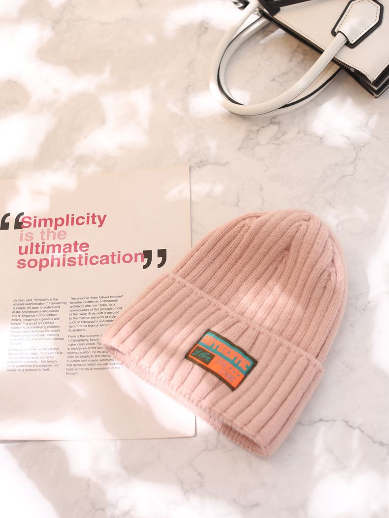 Chapeau en laine tricoté pour enfants, visage rond, Version polyvalente, mode Orange coréenne, automne et hiver_voghion.com