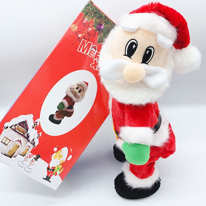 Juguete eléctrico navideño de fibra óptica para escalar con Papá Noel y trasero móvil: decoración navideña divertida para niños y escaparate festivo._voghion.com