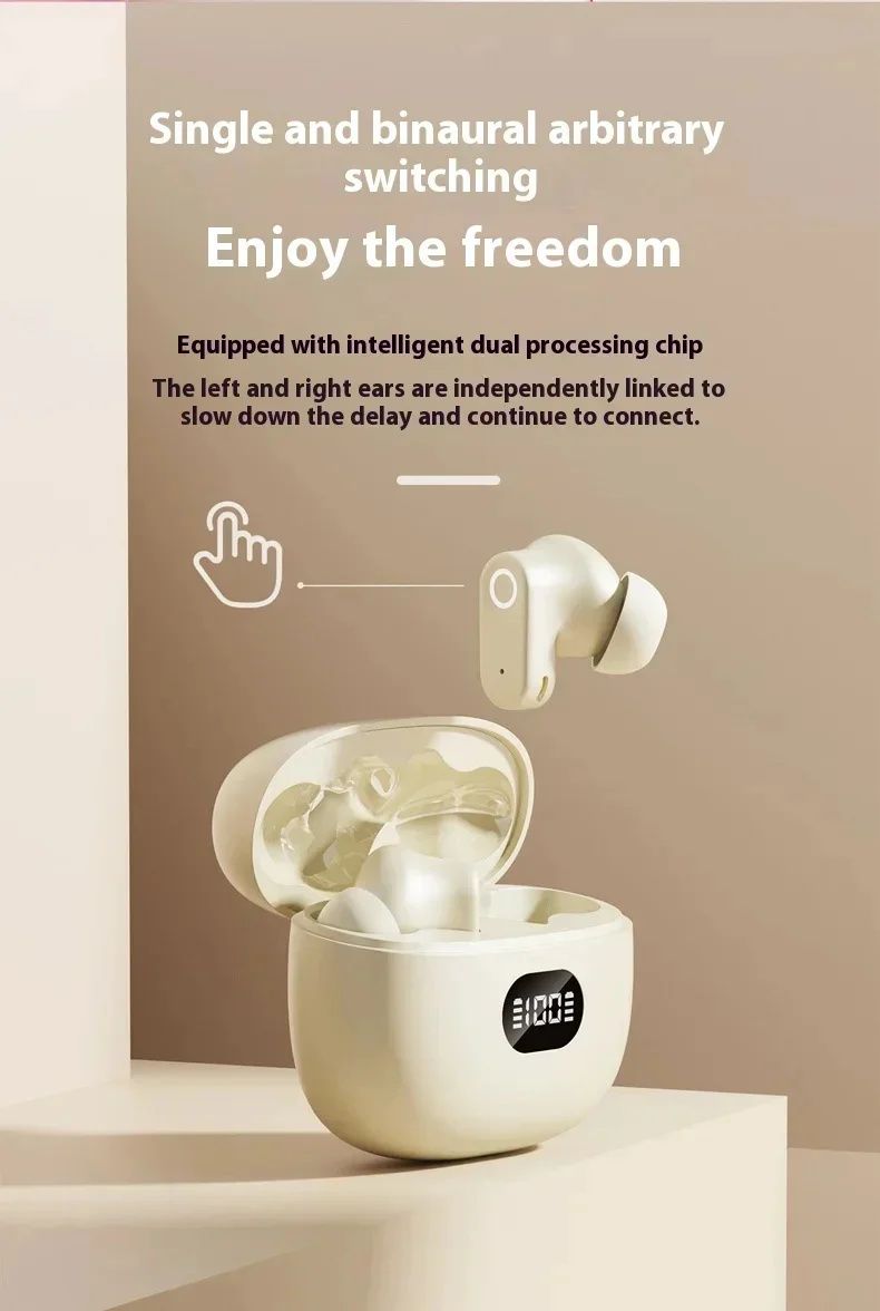 Wireless Bluetooth 5.3 Earbuds HiFi Sound Low Latency Noise Reduction Ergonomic In-Ear With Mic For IPhone Android Long Playtime_voghion.com