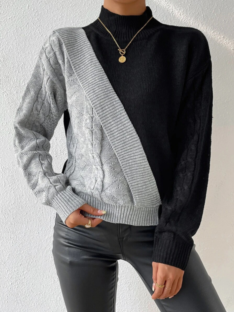 Maglioni da donna maglione mezzo dolcevita pullover twist primavera e autunno_voghion.com