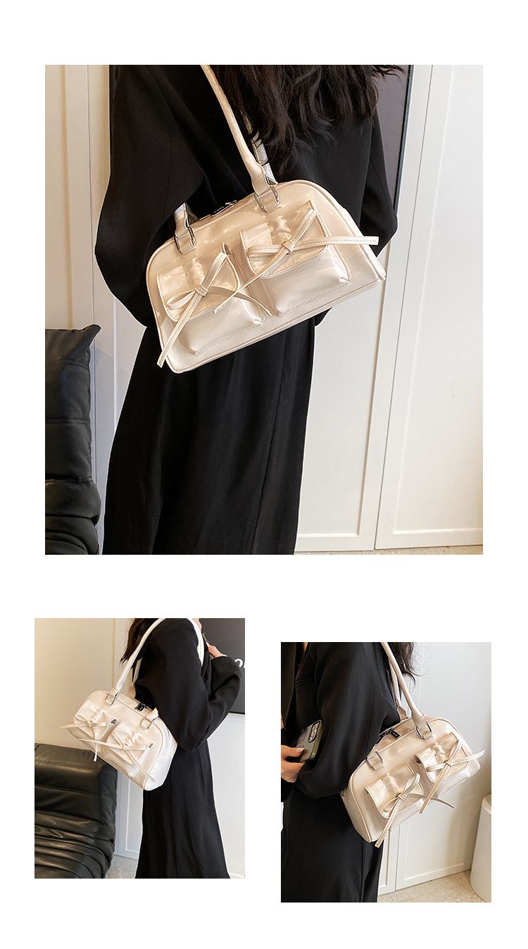 Nuova borsa a tracolla versatile coreana con fiocco sottobraccio 2024 per la moda primaverile femminile, stile occidentale e design di nicchia._voghion.com