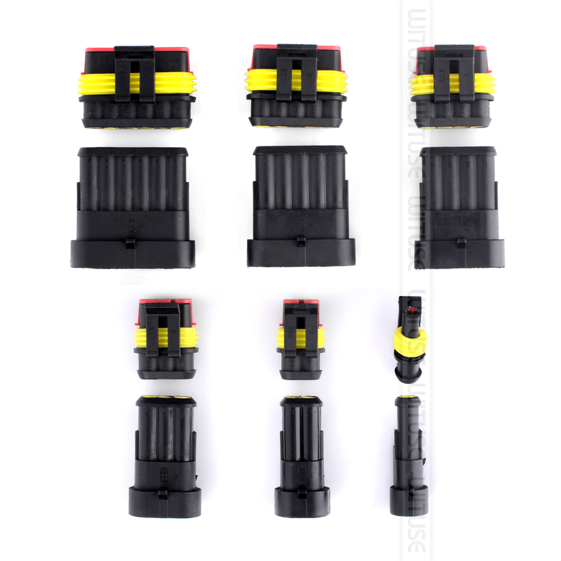 5pcs/lot 1/2/3/4/5/6 Pins Way AMP Super Seal IP68 Waterproof Electrical Wire Connector Plug For Car Waterproof Connector_voghion.com