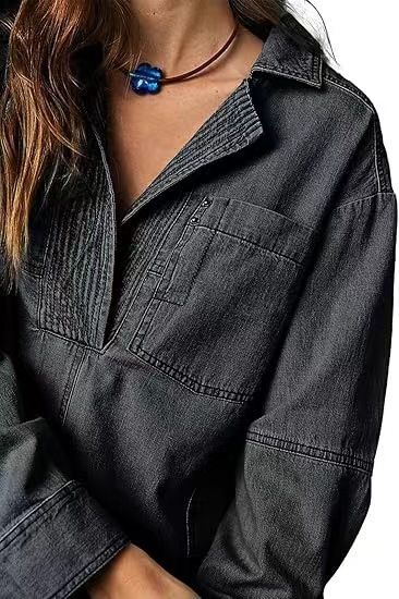 Damenbekleidung Langarmjacke V-Ausschnitt Modedesign Freizeitjacke_voghion.com