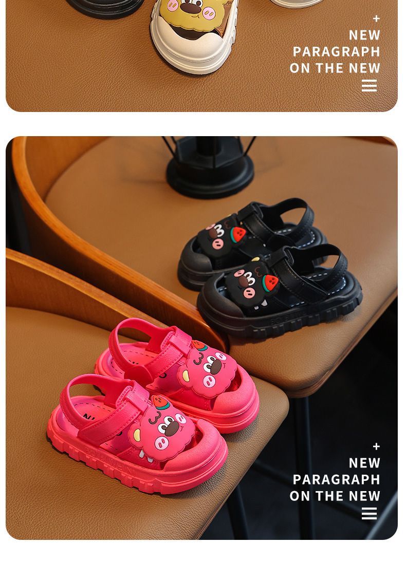 Neu Kinder Sommer Mädchen und Jungen Bad Hause Anti slip Weiche Sohle Cartoon Baby Hausschuhe_voghion.com