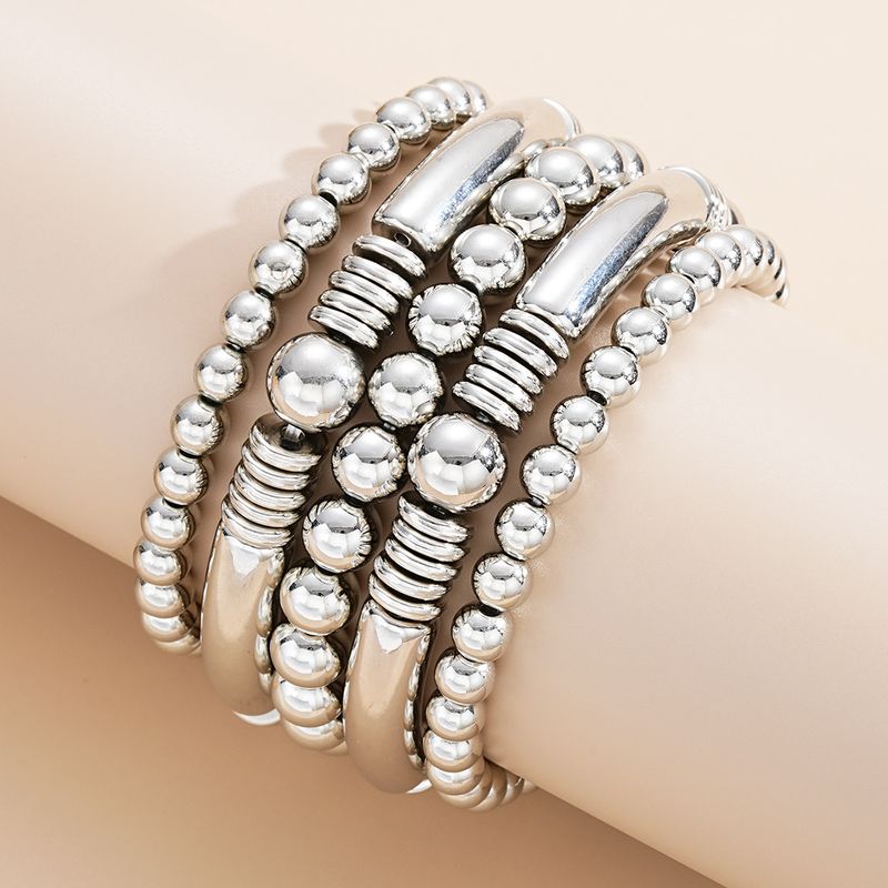 Bracciale elastico impilabile con perline rotonde CCB hot-selg, stile bohémien_voghion.com
