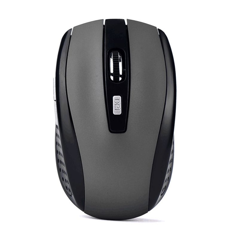 Ratón óptico inalámbrico de 6 botones – Ratón ergonómico de 2,4 GHz para portátil, 1200 DPI ajustables, clics silenciosos, rueda de desplazamiento de 4 direcciones (negro/rojo/plateado/azul/rosa)_voghion.com