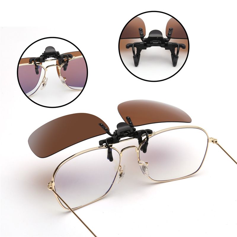Polarisierte Sonnenbrille zum Anklipsen für Damen und Herren, rahmenlos, zum Aufklappen, für Korrekturbrillen, UV400_voghion.com