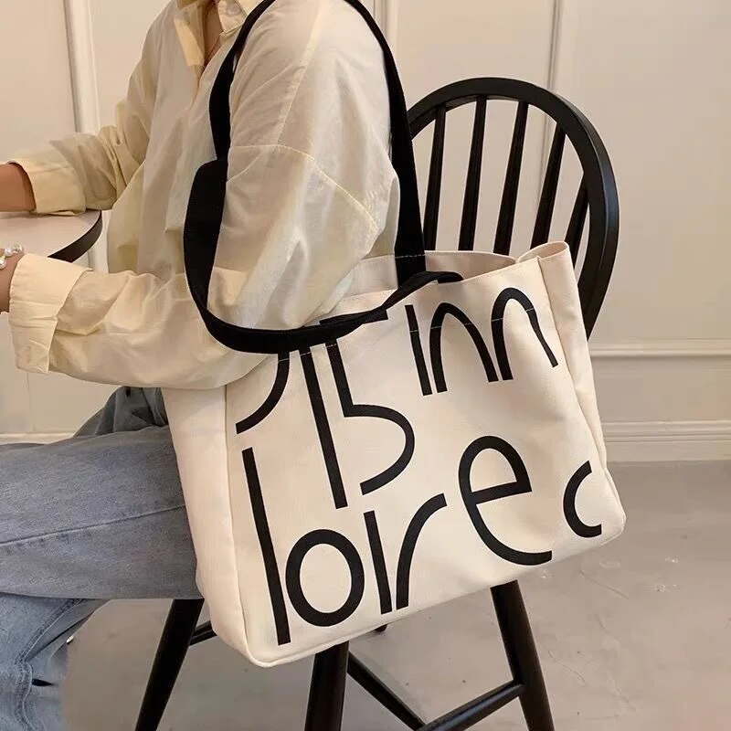 Borse in tela da donna Borse a tracolla da donna di grande capacità per lo shopping Moda Borse casual Borse per libri scolastici riutilizzabili da spiaggia_voghion.com