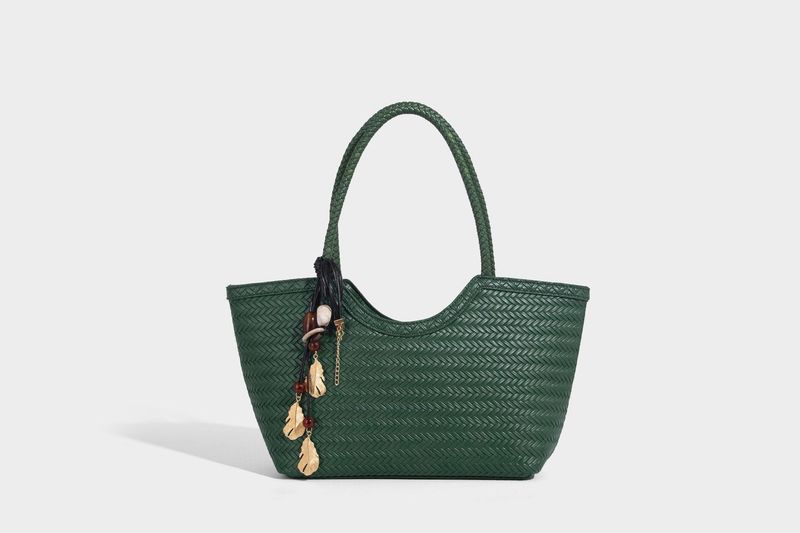 Borsa tote in pelle intrecciata con tasca interna, borsa a tracolla di grande capacità per uso quotidiano, shopping, viaggi - Design marrone chic_voghion.com