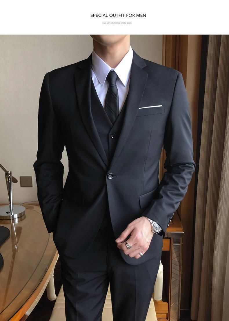 Professionaalsed meesterõivad Parima mehe peigmehe pulmadeks äriline pidulik mantel Slim Fit vabaaja väike ülikond_voghion.com