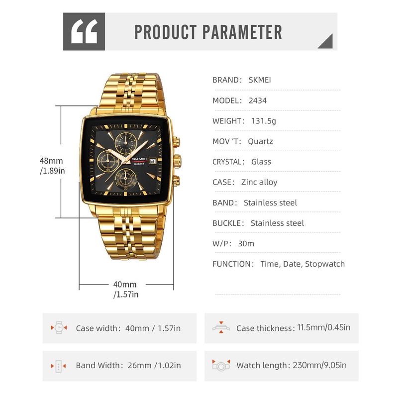 Orologio da polso al quarzo con cronometro da uomo e da donna, di lusso, con data, design alla moda, impermeabile, Reloj Hombre_voghion.com