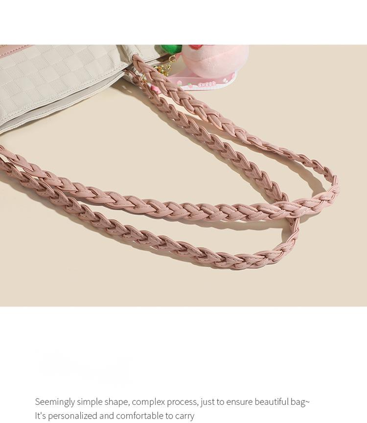 Borsa da donna minimalista con cinturino in tessuto, borsa da pendolarismo casual Linggetote, borsa da studente alla moda, grande capacità_voghion.com