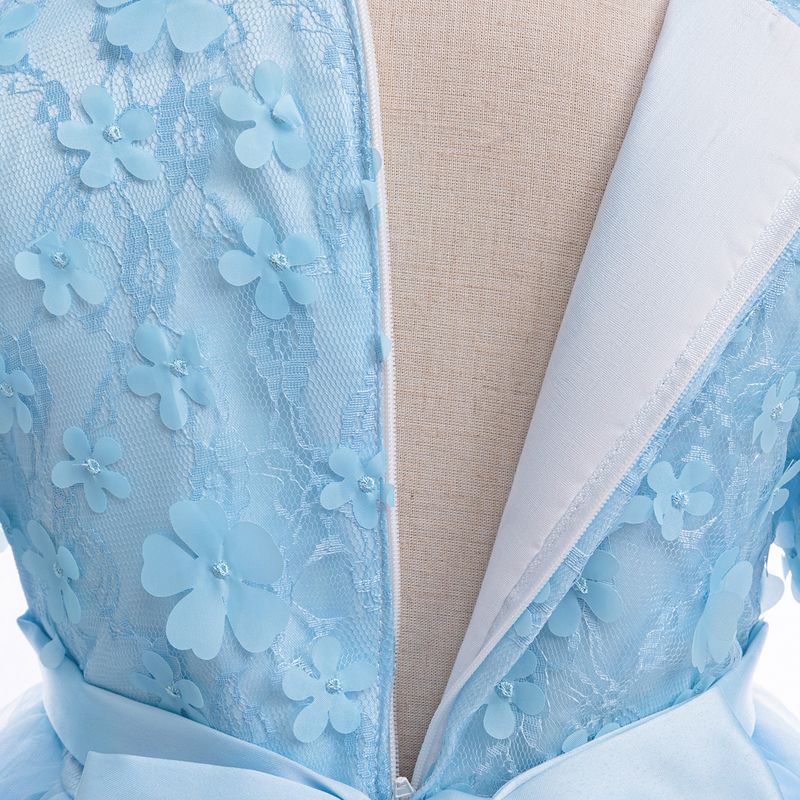 Kinderkleidung Langarm Applique Prinzessin Kleid Blumenmädchen Kleid Performance Rock_voghion.com