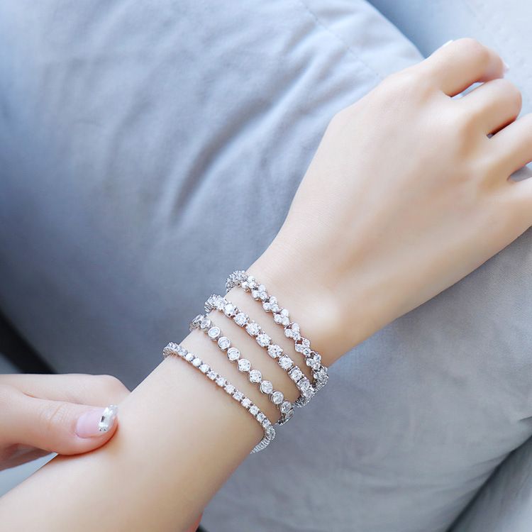 Gioielli in argento con diamanti, argento sterling, alta moda, temperamento, anti, veri diamanti, bracciale, gioielli da mano_voghion.com