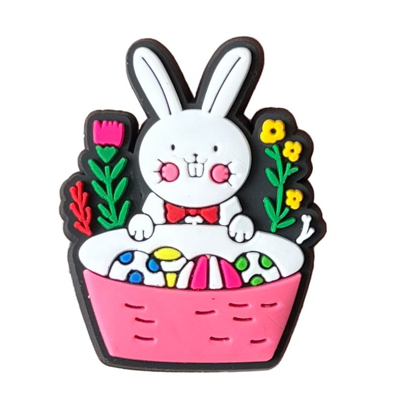 16 Set von Ostern niedlichen Hasen Schuhe Schnalle Schuhe Blume PVC weiche Gummi Schuhe Zubehör Zubehör_voghion.com