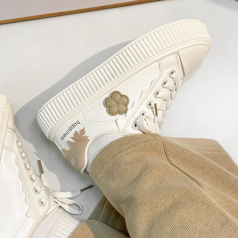 Scarpe bianche abbinate da donna, nuove scarpe bianche traspiranti, versatili, leggere, che aumentano l'altezza delle celebrità di Internet_voghion.com